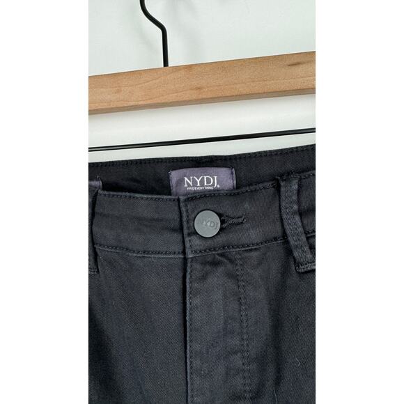 NYDJ High Rise Billie Mini Boot Cut Black Denim Jeans Womens Size 12 Petite New - Picture 5 of 12